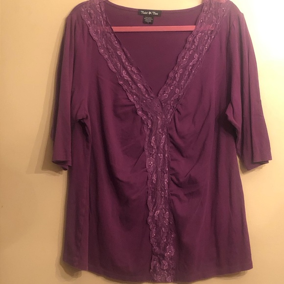 💜 Purple lace Front 1/2 sleeve shirt